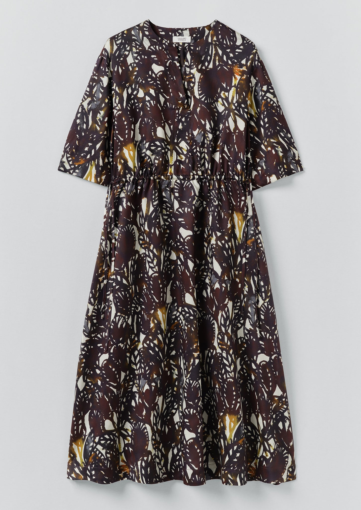 Dappled Leaves Print Dress | Chestnut