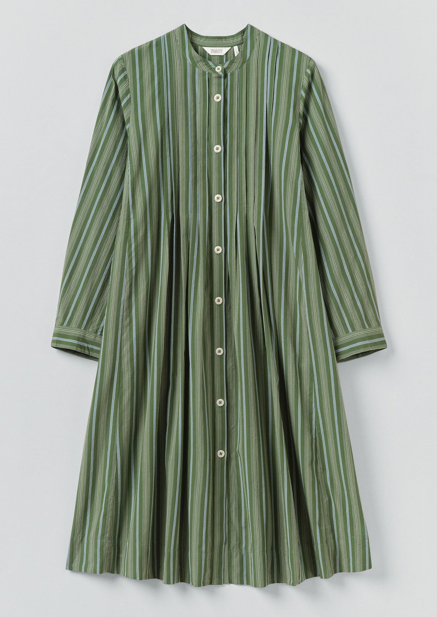 Sleepy Stripe Pintuck Dress | Forest Green