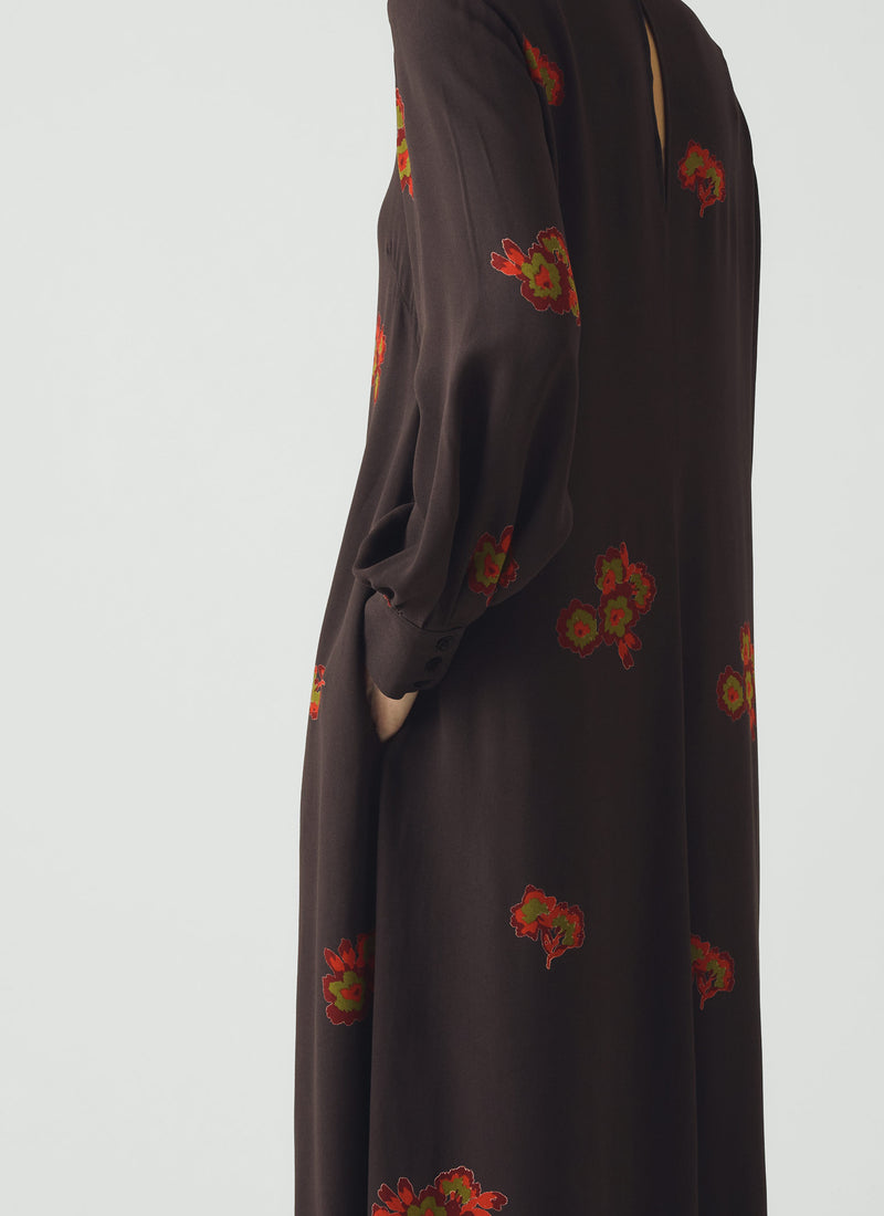 Vespertine Floral Print Column Dress | Slate