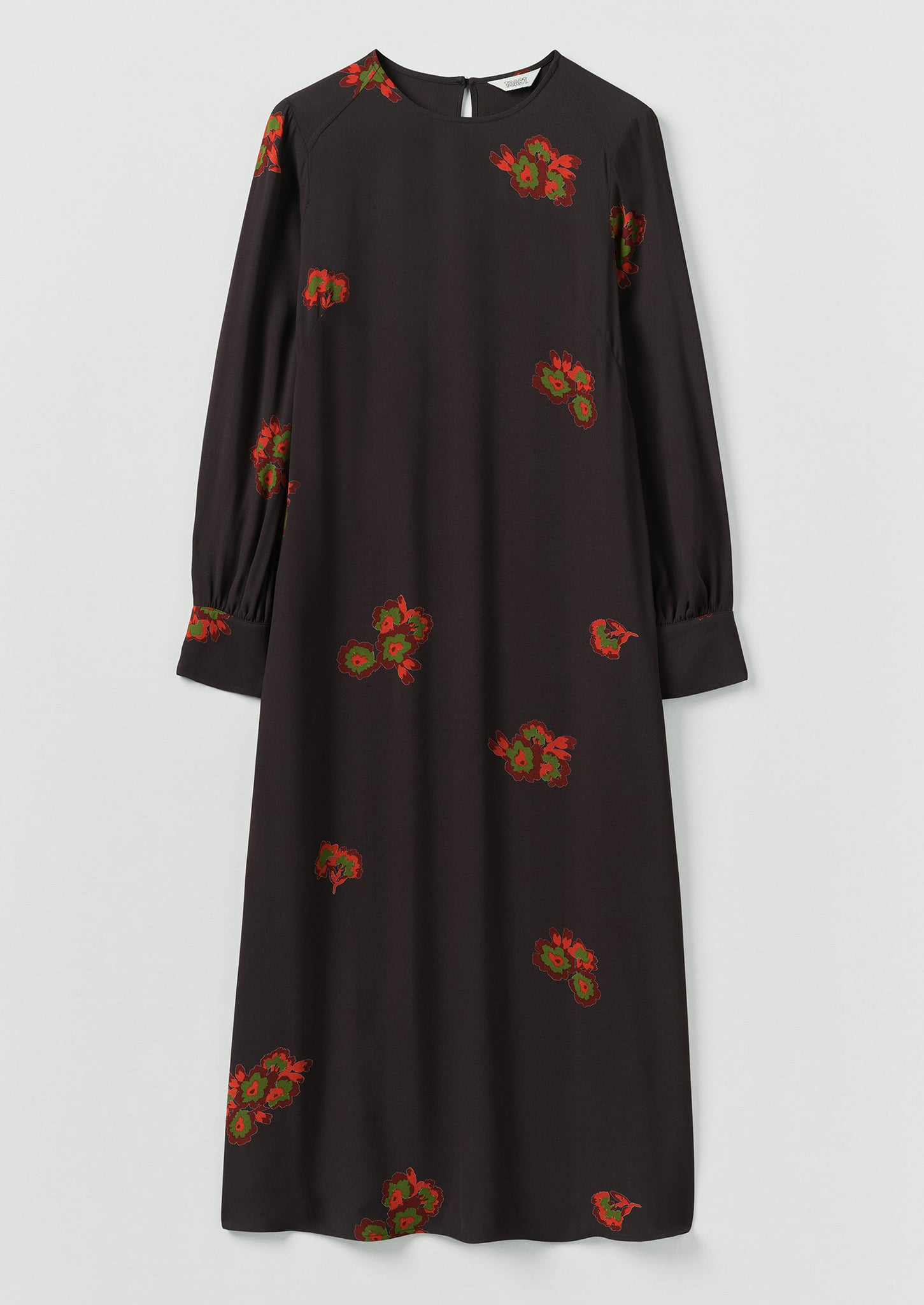 Vespertine Floral Print Column Dress | Slate