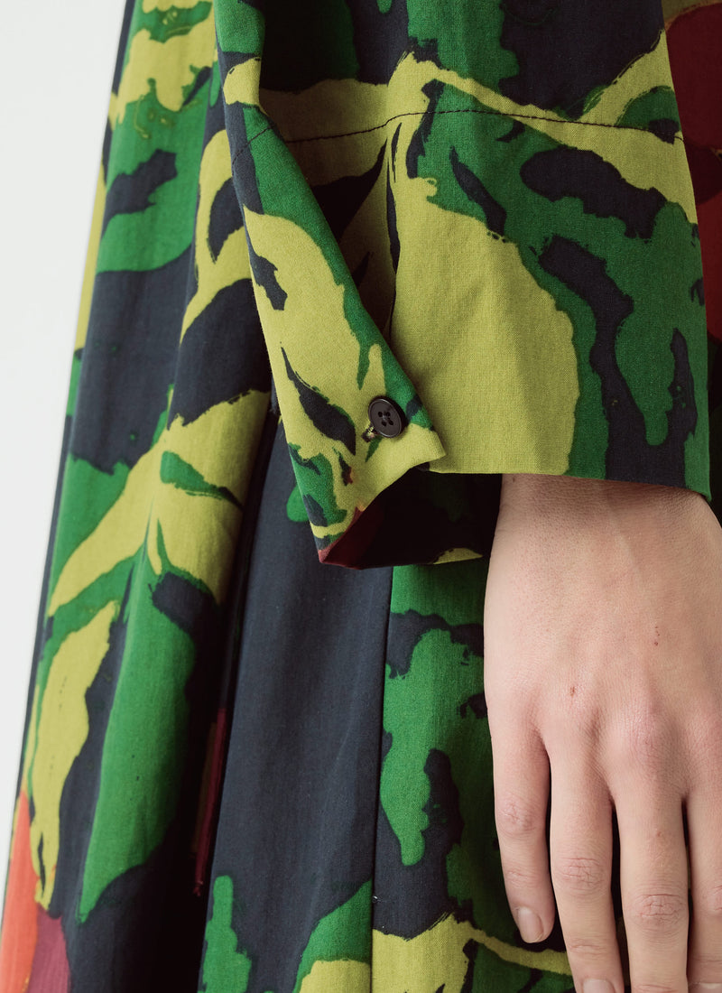 Produce Print Silk Cotton Dress | Slate