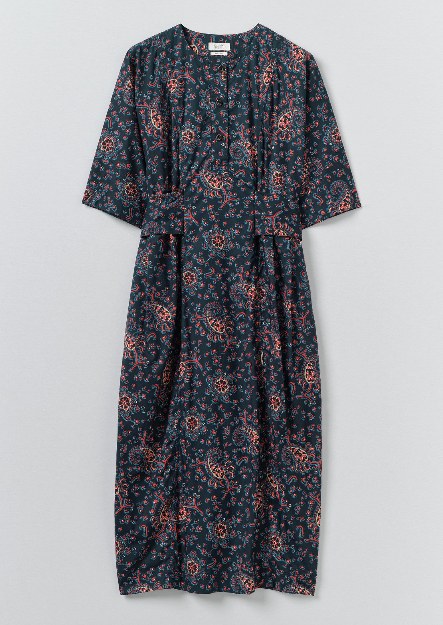 Provencal Paisley Print Cotton Poplin Dress | Provencal Blue | TOAST