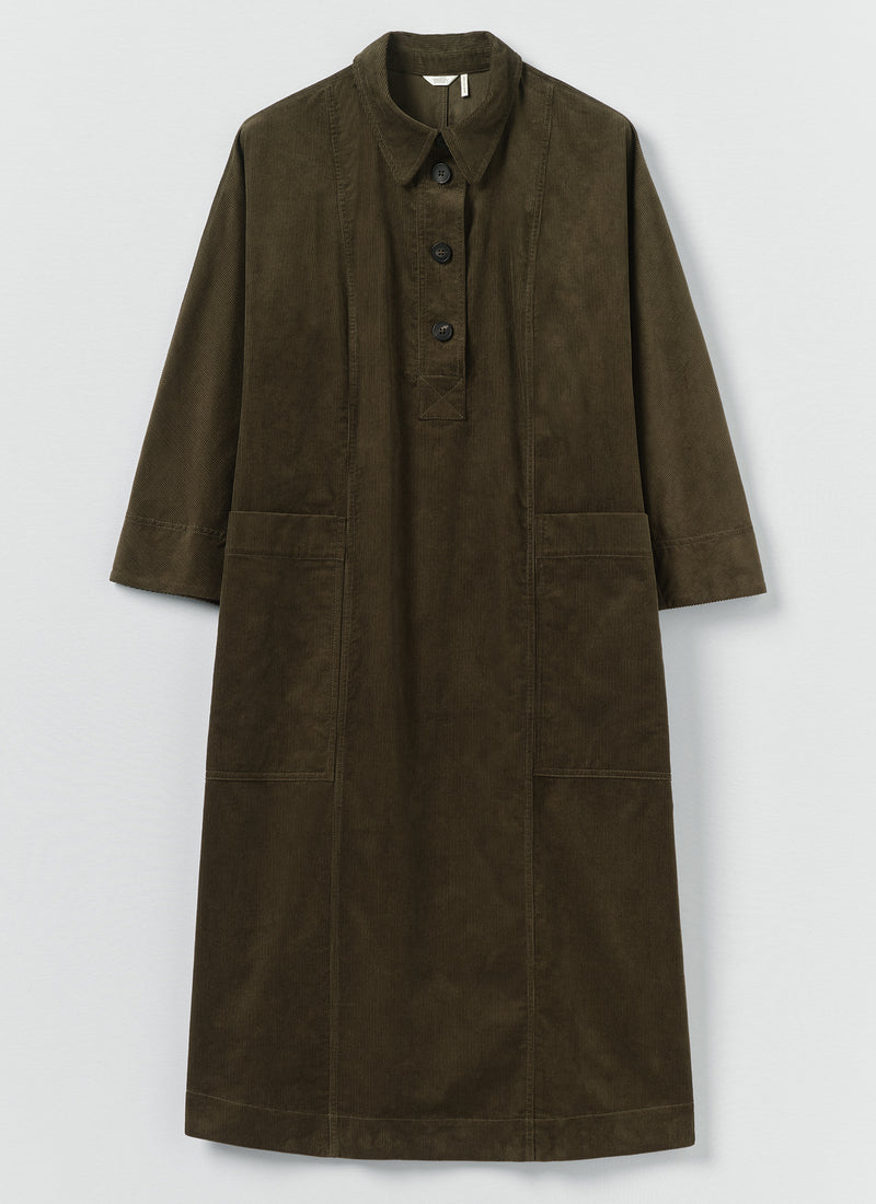 Organic Cord Tunic Dress | Tent Green | TOAST Organic Cord Tunic Dress | Tent Green | TOAST