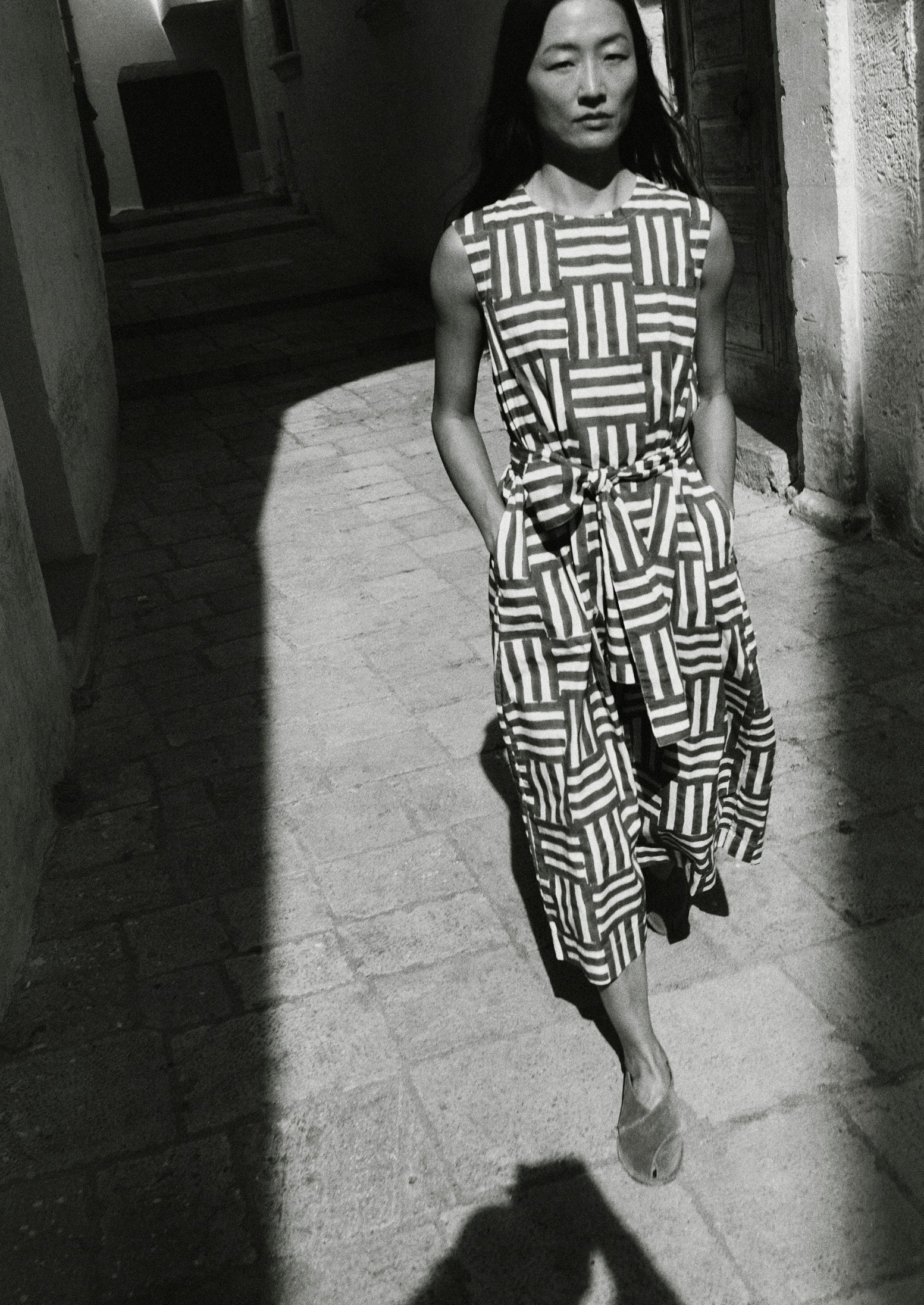 Block Print Patchwork Stripe Dress | Deep Cornflower | TOAST