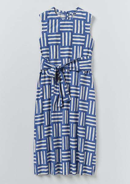 Block Print Patchwork Stripe Dress | Deep Cornflower | TOAST Block Print Patchwork Stripe Dress | Deep Cornflower | TOAST