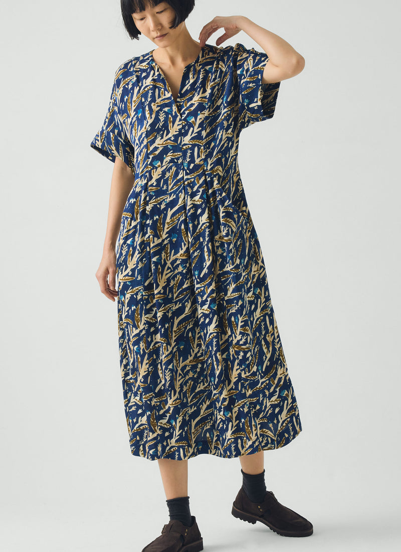 Bryn Herb Print Dress | Brilliant Blue