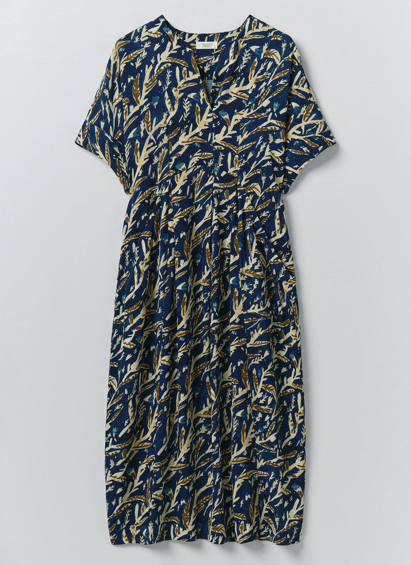 Bryn Herb Print Dress | Brilliant Blue