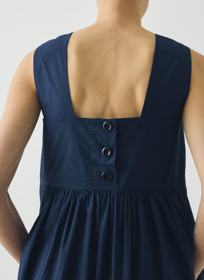 Emma Carlow Tree of Life Print Poplin Dress | Indigo Blue