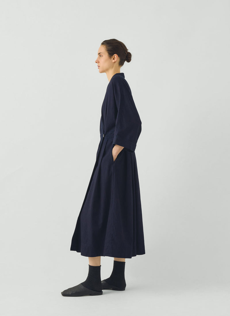 Indigo Twill Wrap Dress | Indigo