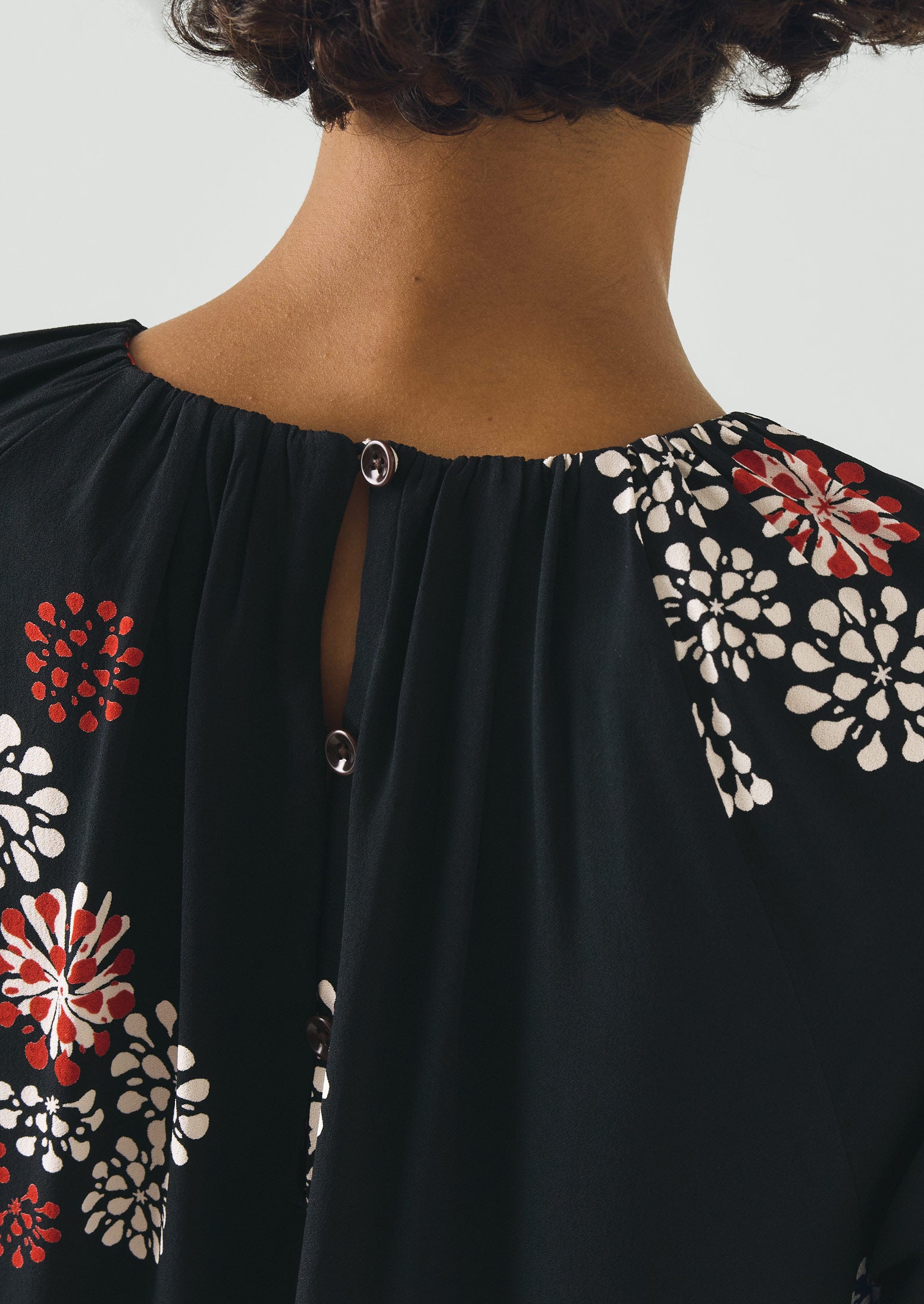 Firework Print Crepe Dress | Black Multi | TOAST