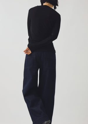 Aster Wool Lyocell High Neck Tee | Ink