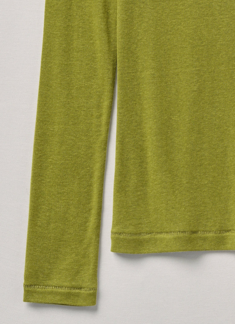 Aster High Neck Wool Lyocell Tee | Pea