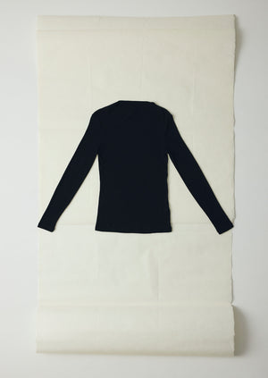 Aster Wool Lyocell High Neck Tee | Black