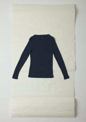 Aster Wool Lyocell High Neck Tee | Ink