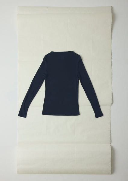 Aster High Neck Wool Lyocell Tee Ink