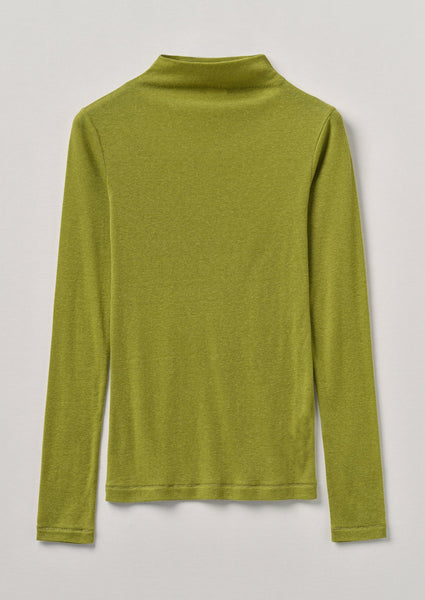 Aster High Neck Wool Lyocell Tee Pea