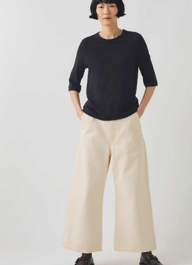 Cleo Garment Dyed Organic Cotton Tee | Carbon Black