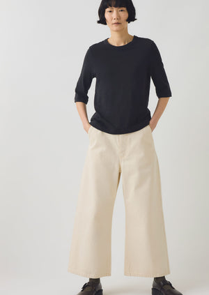 Cleo Garment Dyed Organic Cotton Tee | Carbon Black