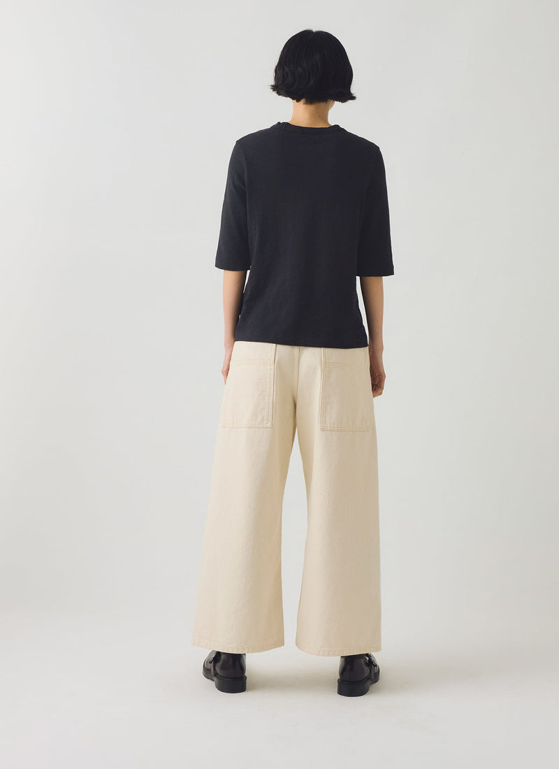 Cleo Garment Dyed Organic Cotton Tee | Carbon Black