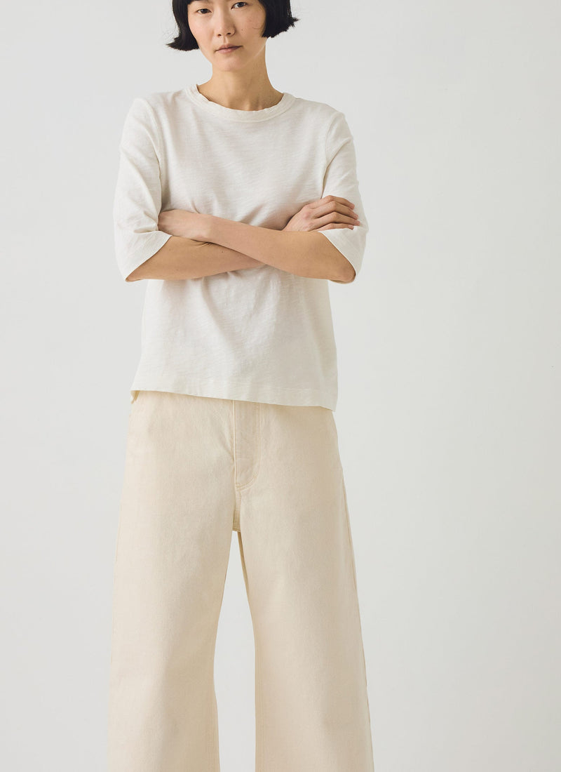 Cleo Garment Dyed Organic Cotton Tee | Chalk