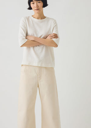 Cleo Garment Dyed Organic Cotton Tee | Chalk