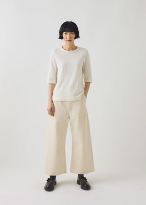 Cleo Garment Dyed Organic Cotton Tee | Chalk