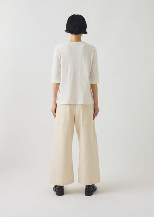 Cleo Garment Dyed Organic Cotton Tee | Chalk