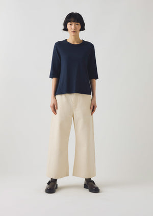 Cleo Garment Dyed Organic Cotton Tee | Indigo