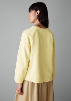Cotton Jersey Raglan Sweatshirt | Yellow
