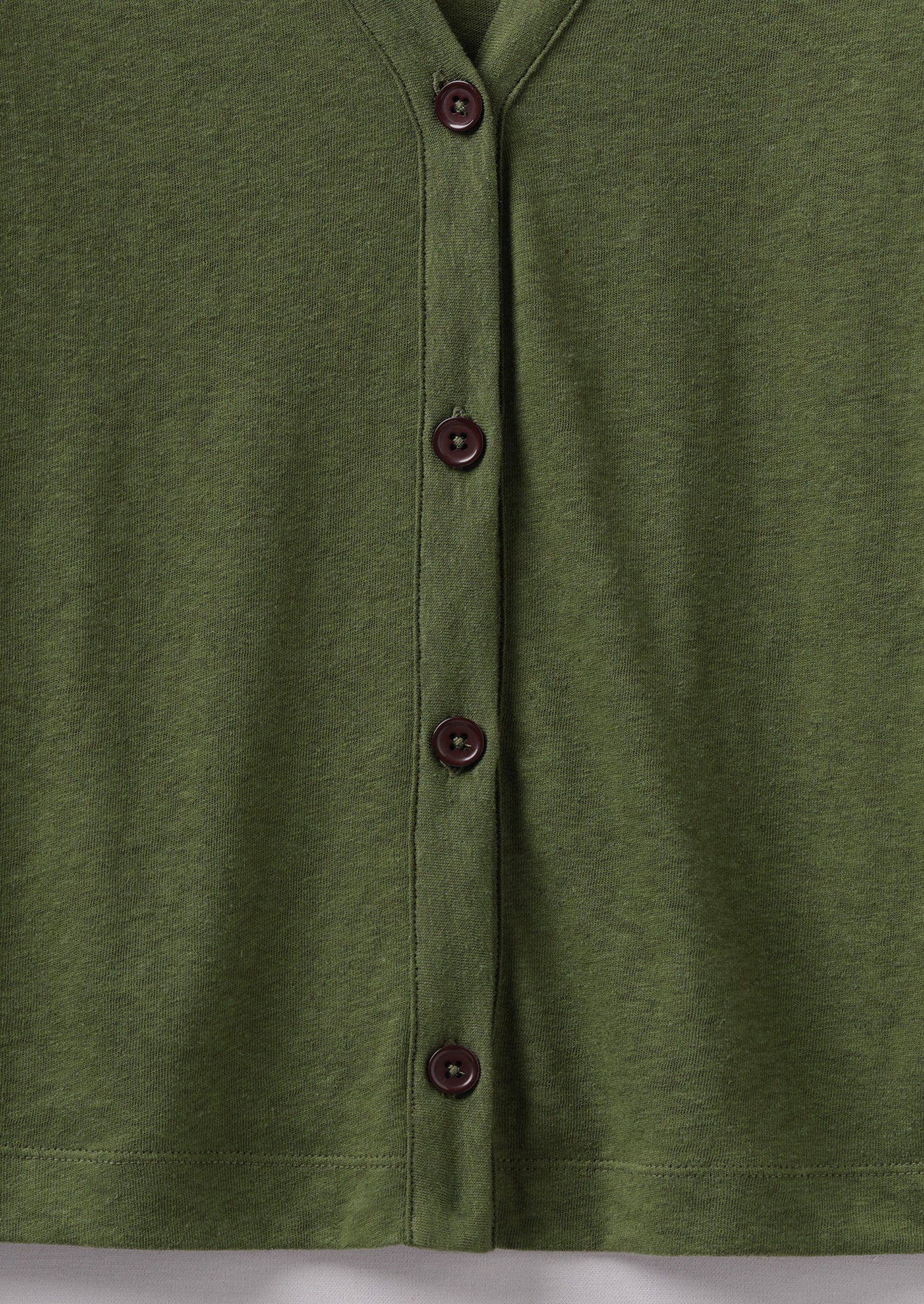 Buttoned Cotton Hemp Top | Propagator Green