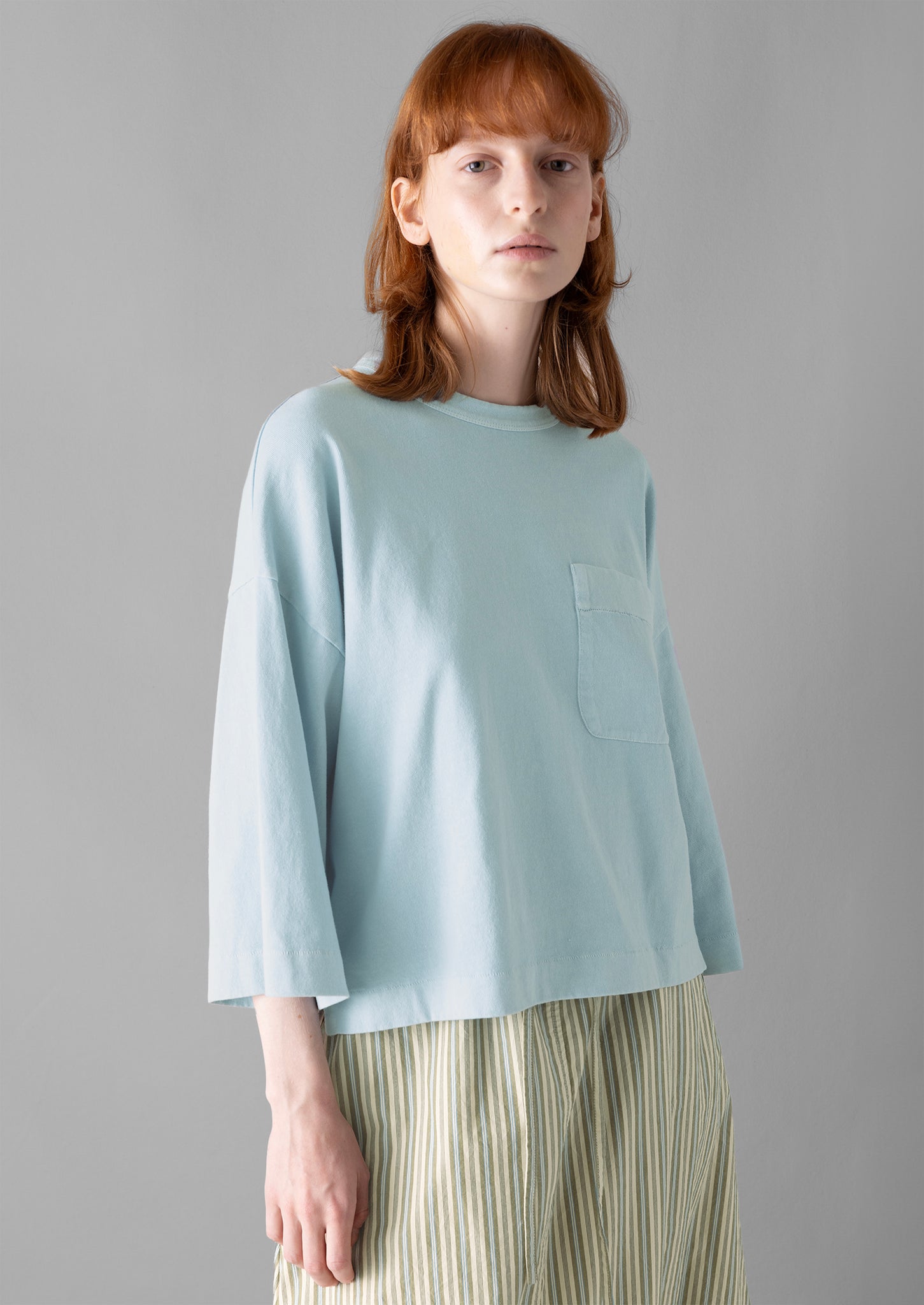Mineral Dyed Organic Cotton Boxy Tee | Sky Blue