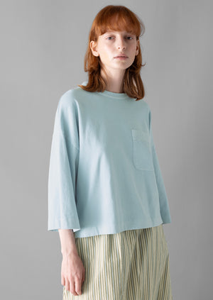 Mineral Dyed Organic Cotton Boxy Tee | Sky Blue