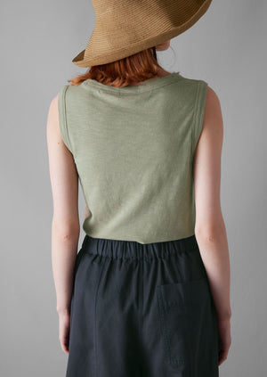 Garment Dyed Organic Cotton Tank Top | Celadon Green