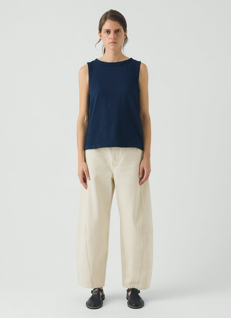 Sian Garment Dyed Organic Cotton Tank Top | Duffle Blue