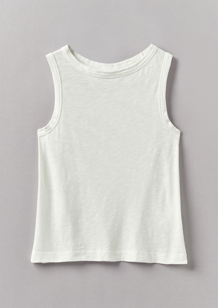 Sian Garment Dyed Cotton Tank Top Chalk