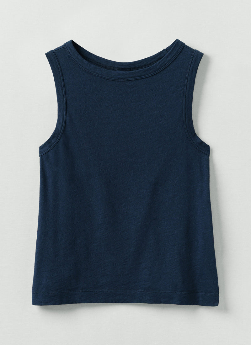 Sian Garment Dyed Organic Cotton Tank Top | Duffle Blue