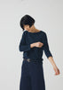 Lia Garment Dyed Boat Neck Tee | Dark Navy