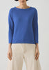 Lia Garment Dyed Boat Neck Tee | Cobalt