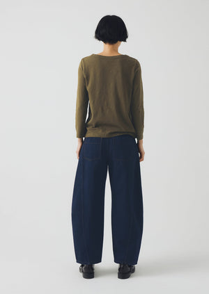 Lia Garment Dyed Boat Neck Tee | Olive