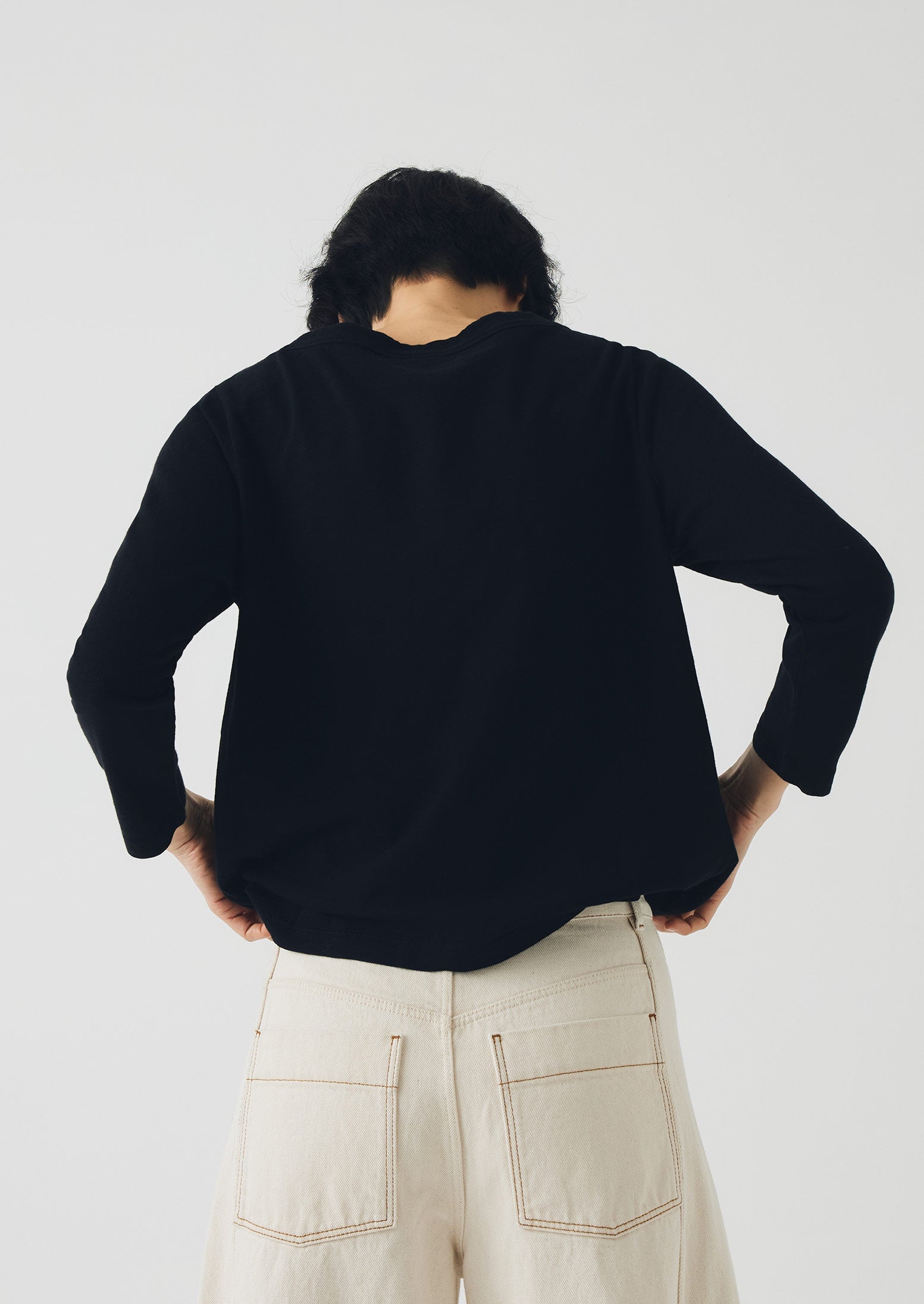 Lia Cotton Boat Neck Tee | Carbon Black | TOAST