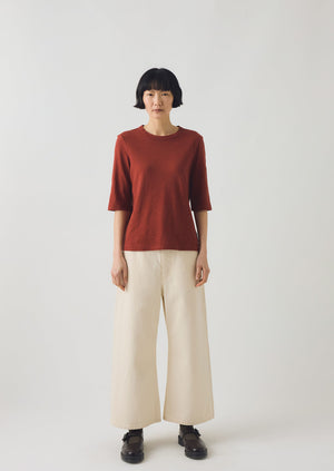 Cleo Garment Dyed Organic Cotton Tee | Braeburn Red