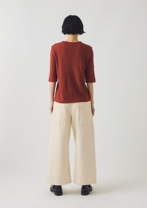 Cleo Garment Dyed Organic Cotton Tee | Braeburn Red