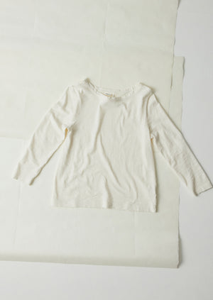 Lia Garment Dyed Boat Neck Tee | Chalk