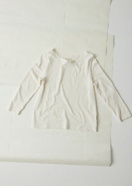 Lia Cotton Boat Neck Tee Chalk