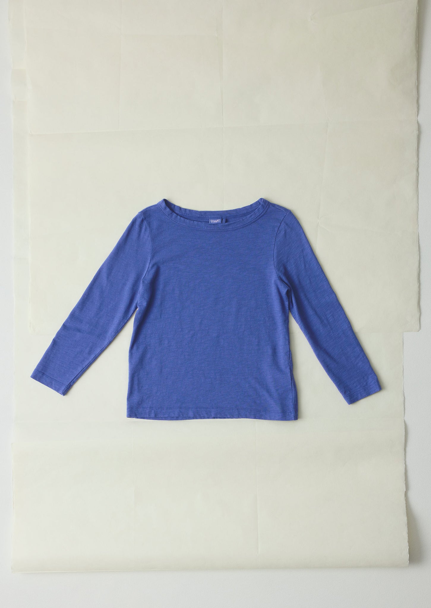 Lia Garment Dyed Boat Neck Tee | Cobalt