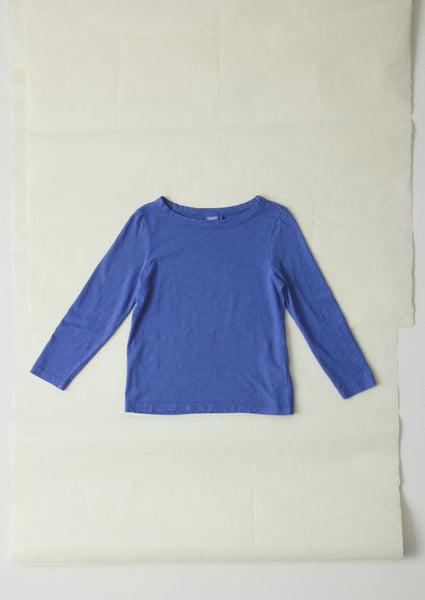 Lia Cotton Boat Neck Tee Cobalt