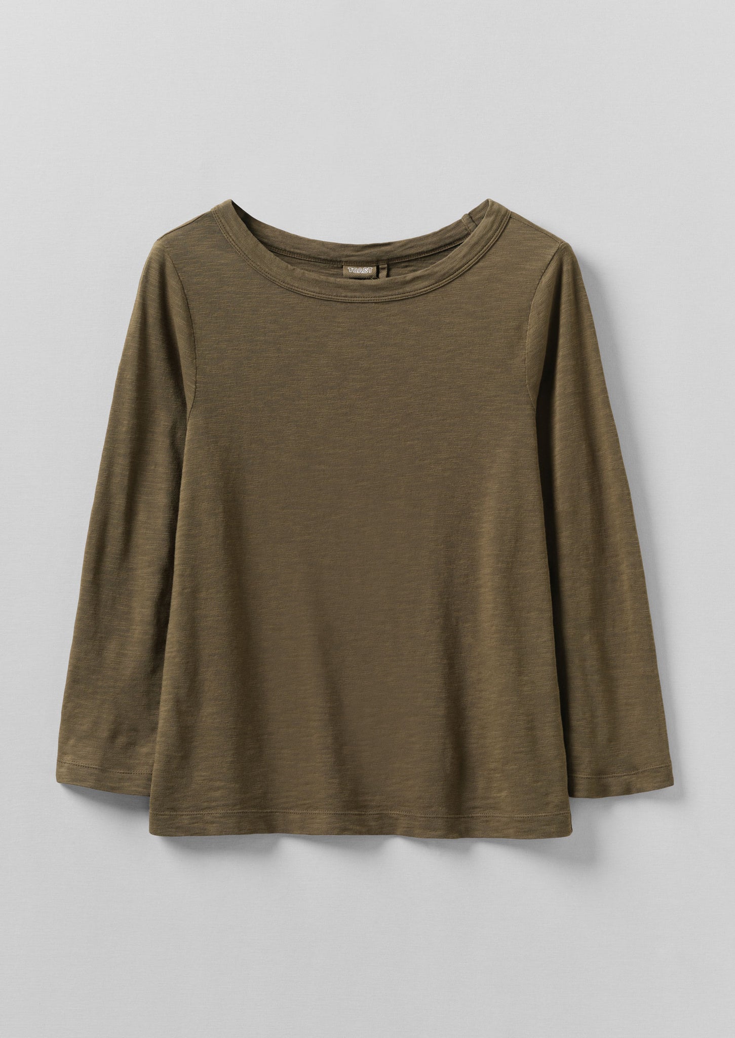 Lia Garment Dyed Boat Neck Tee | Olive