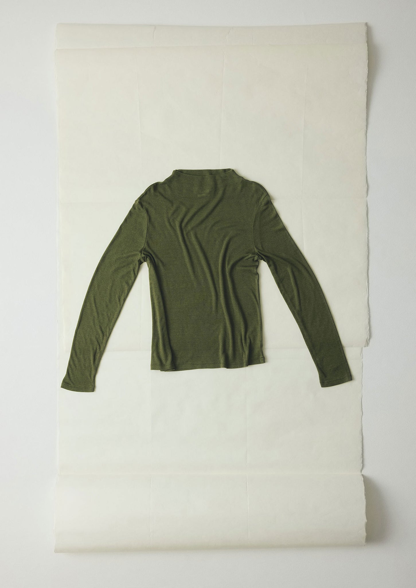 Aster Wool Lyocell High Neck Tee | Artichoke