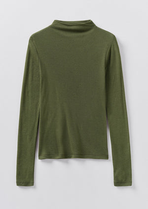Aster Wool Lyocell High Neck Tee | Artichoke