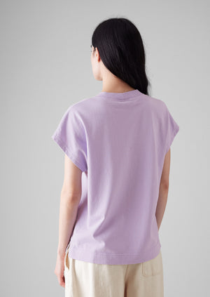 Rib Neck Sleeveless Tee | Wood Lilac